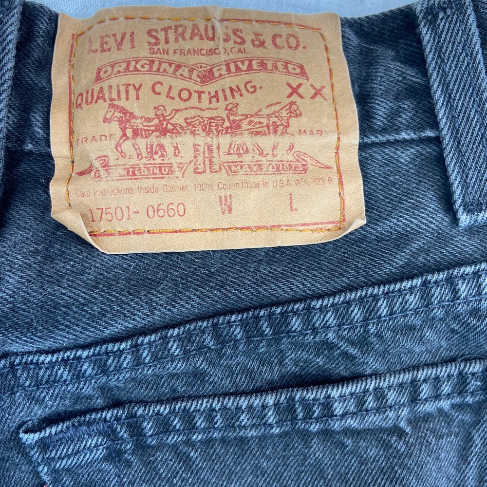 Vintage Levis 17501 Black 26x27 (7M)‎ Jeans High Waisted Custom USA Made - Picture 9 of 11